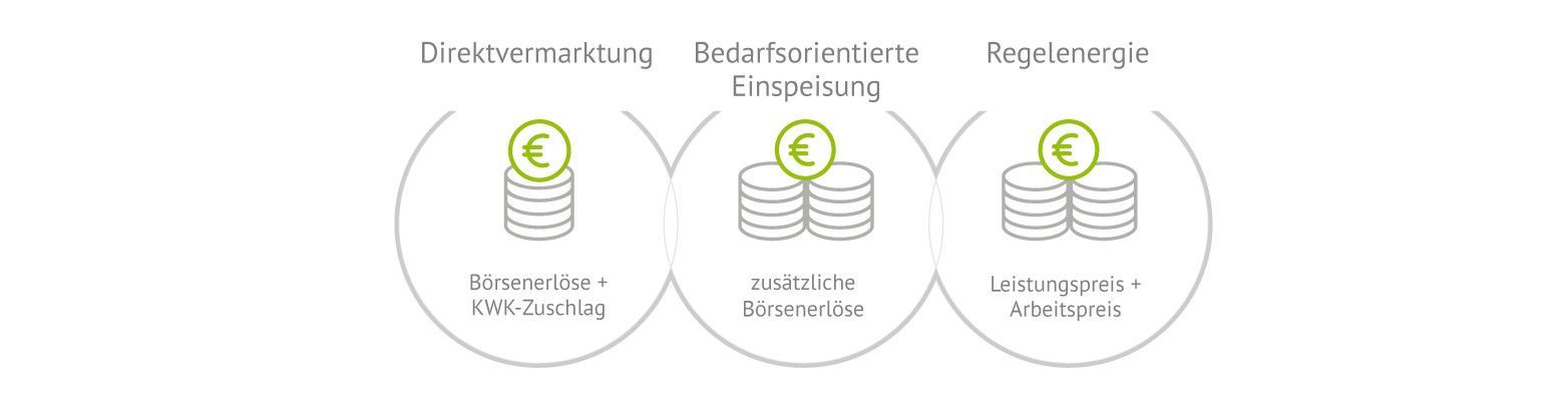 Grafik zur Darstellung von KWK Erlösen